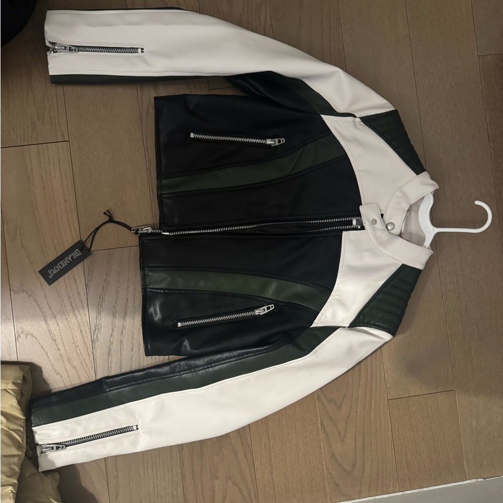 Black and White Leather Jacket